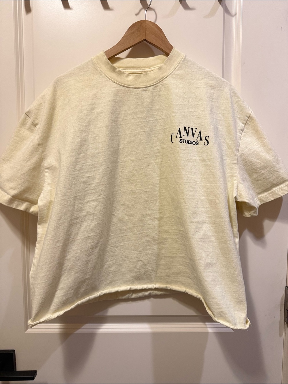 Pacsun Cropped Crewneck T-Shirt in Pale Yellow